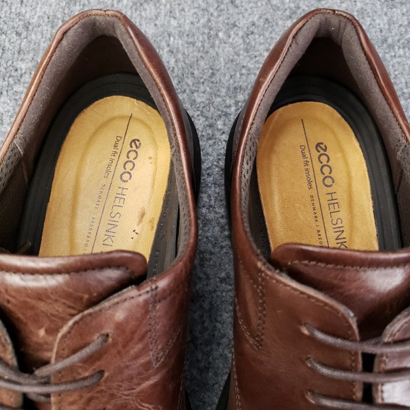 Ecco Helsinki 2 Shoes Mens Sz 9 Brown Leather Oxford Dress Bike Toe Derby *READ* - Picture 12 of 16
